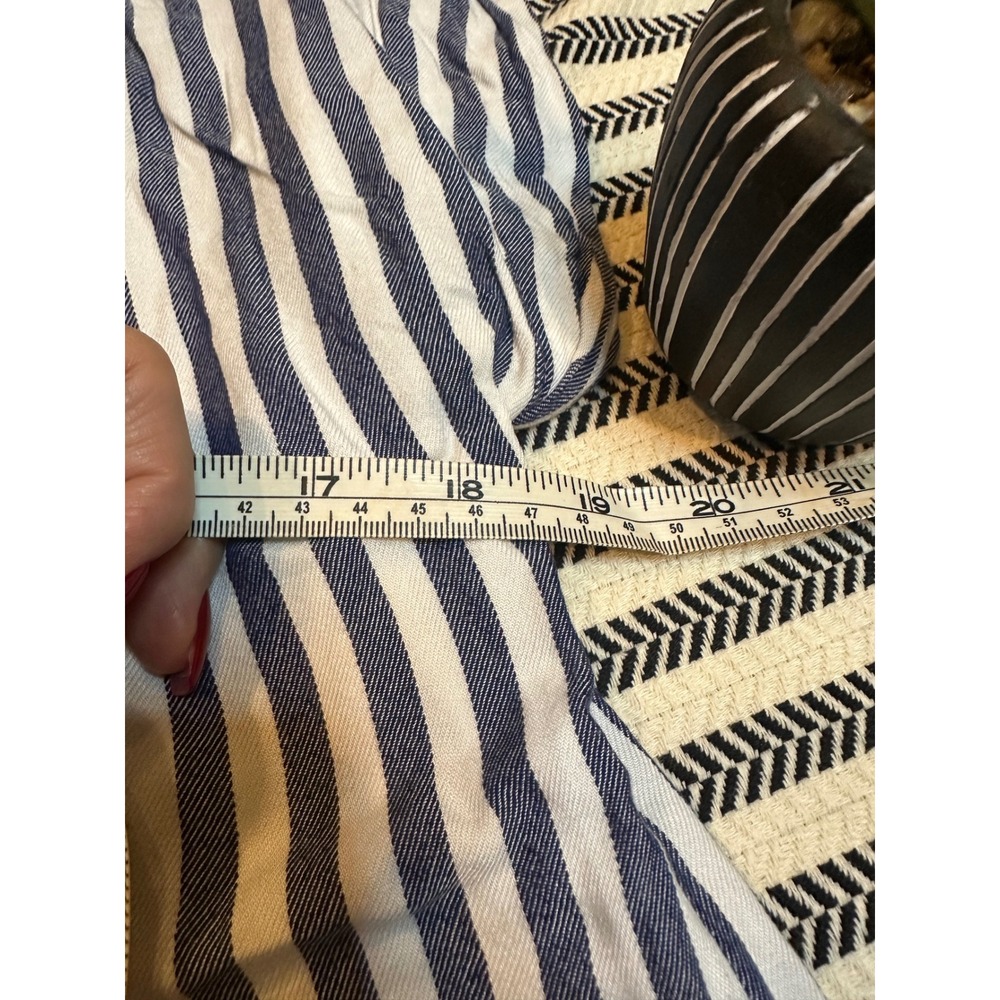 Workshop Republic‎ Clothing Striped V Neck Short Sleeve Blouse Women's M M Rayon - Picture 6 of 6